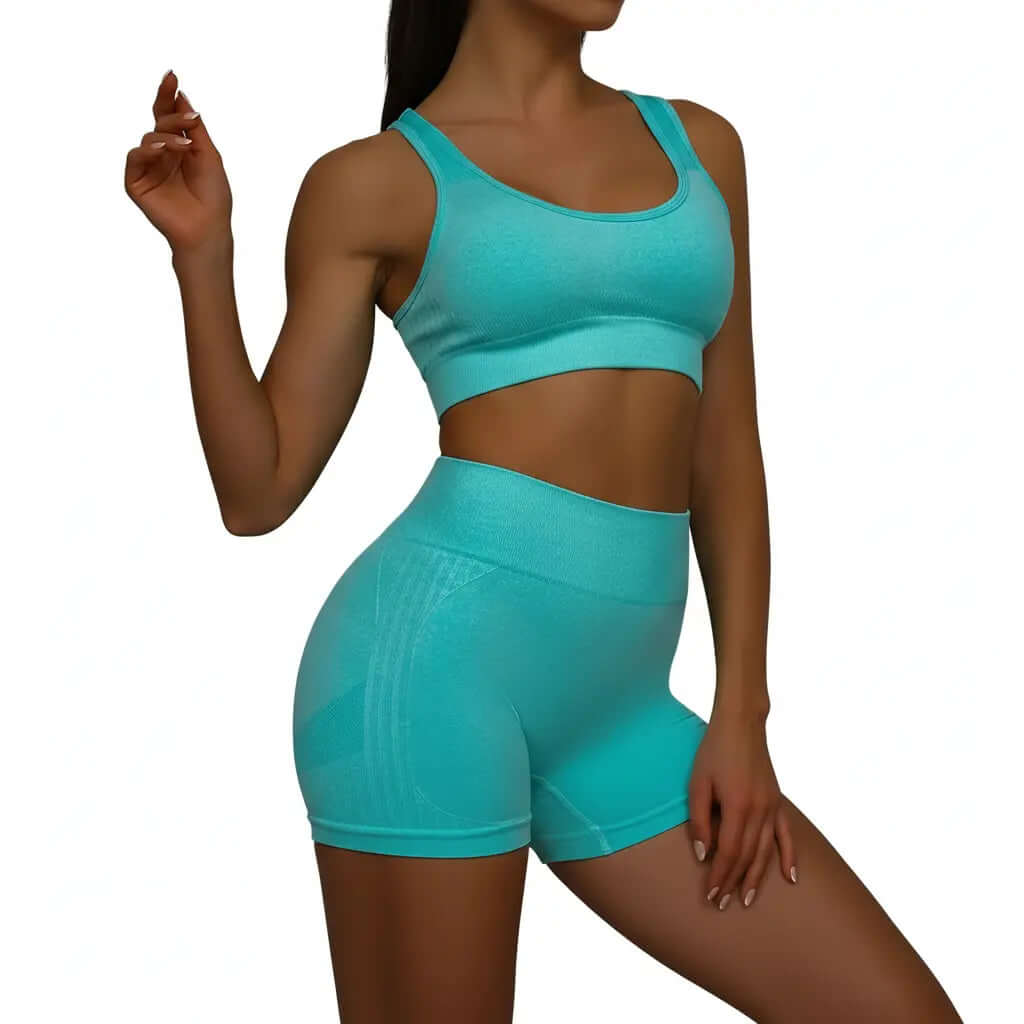 Women’s Seamless Activewear Set – Sports Bra & High Waist Shorts (Scrunch Butt Design) ALPHA JULIET