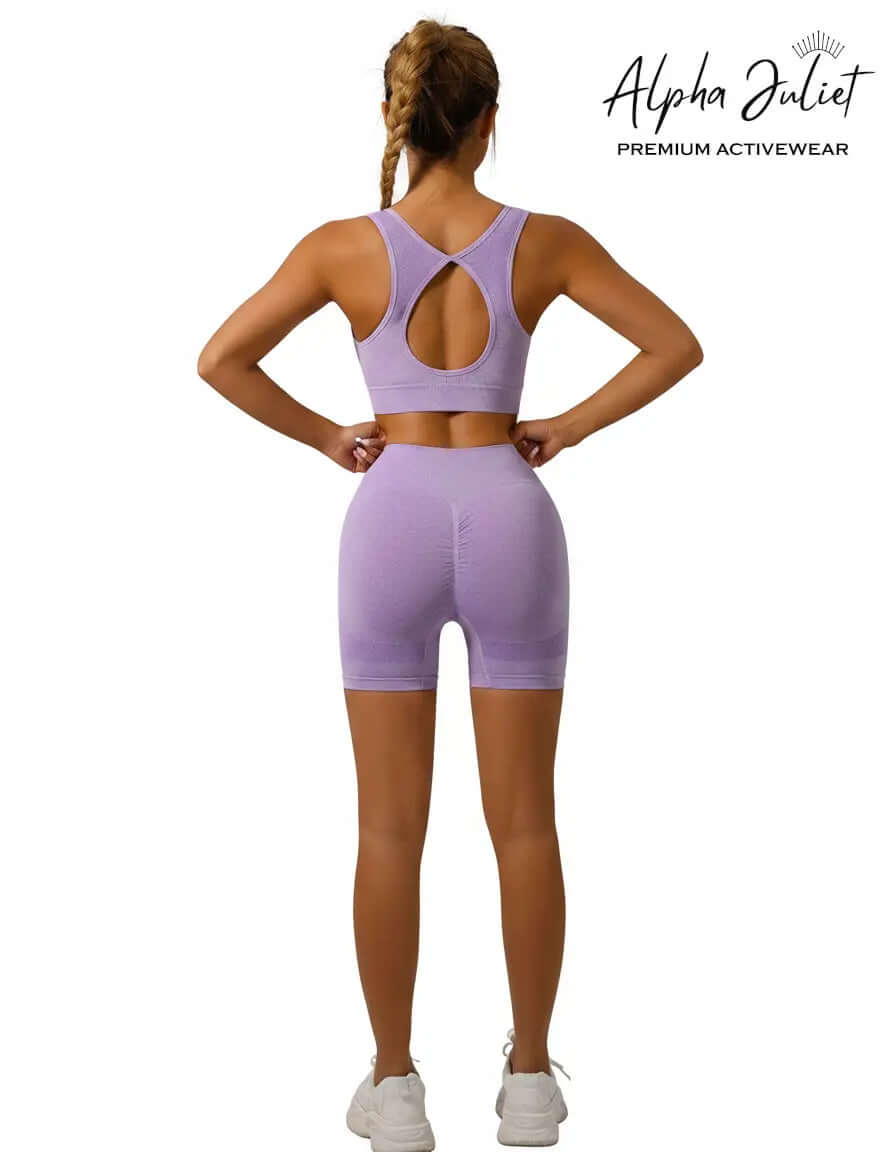 Women’s Seamless Activewear Set – Sports Bra & High Waist Shorts (Scrunch Butt Design) ALPHA JULIET