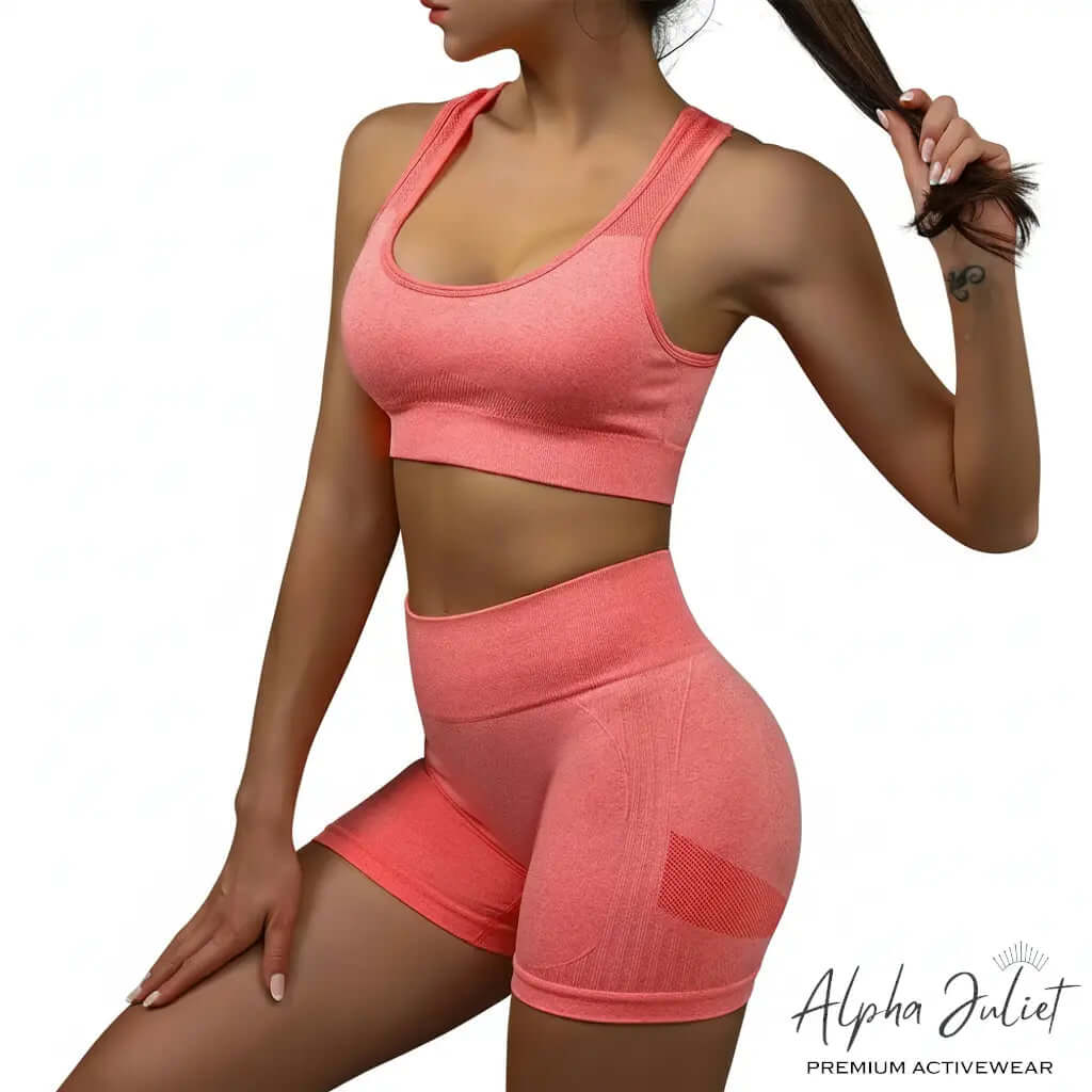 Women’s Seamless Activewear Set – Sports Bra & High Waist Shorts (Scrunch Butt Design) ALPHA JULIET