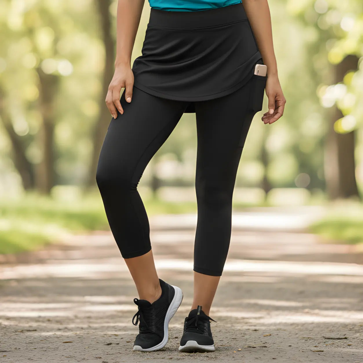 Alpha Juliet Flow & Go | 2-in-1 Capri Legging with Attached Skirt and Phone Pocket ALPHA JULIET PREMIUM ACTIVEWEAR