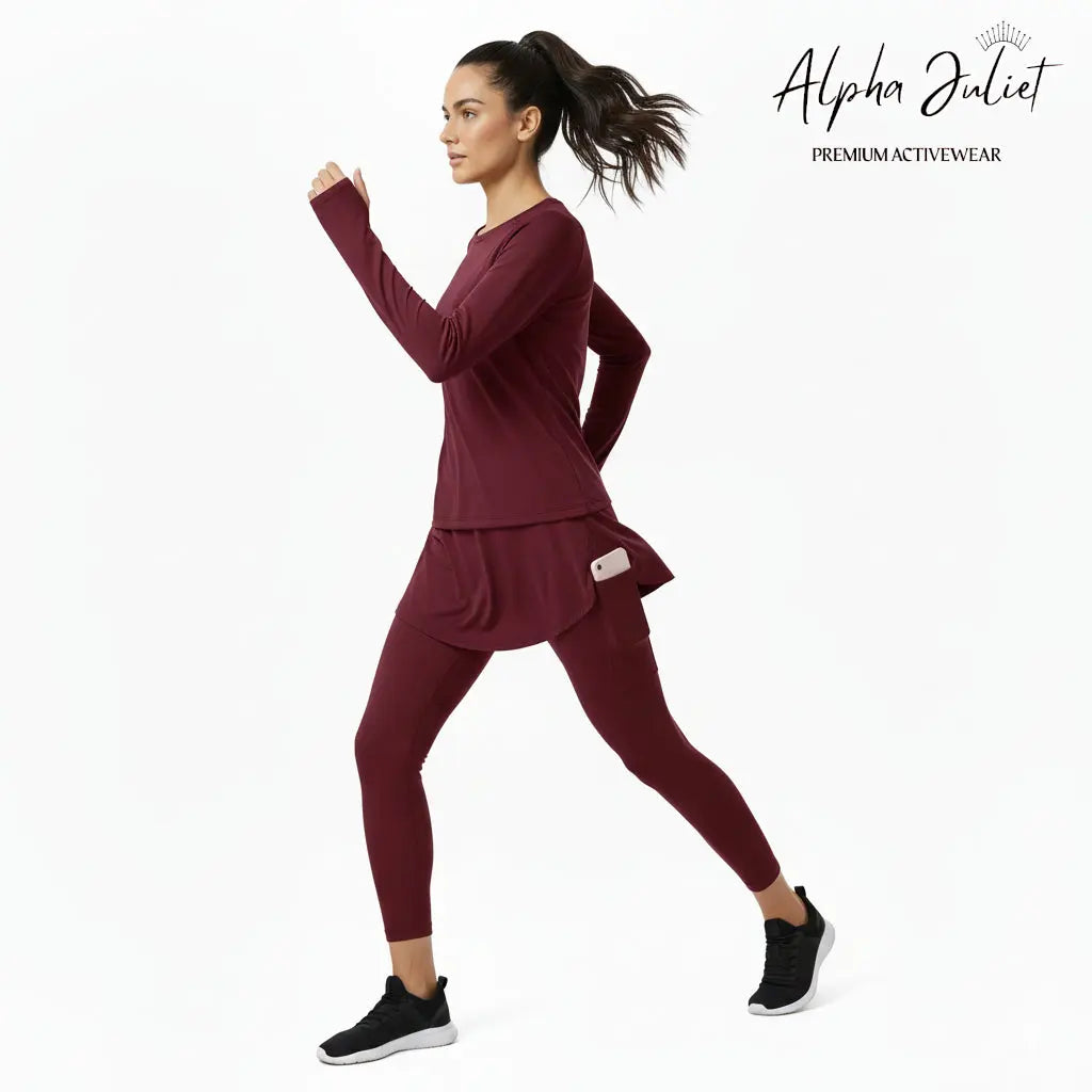 Alpha Juliet Flow & Go | 2-in-1 Capri Legging with Attached Skirt and Phone Pocket ALPHA JULIET PREMIUM ACTIVEWEAR
