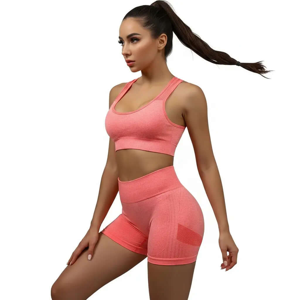 Women’s Seamless Activewear Set – Sports Bra & High Waist Shorts (Scrunch Butt Design) ALPHA JULIET